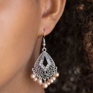 Earrings, Silver frame,